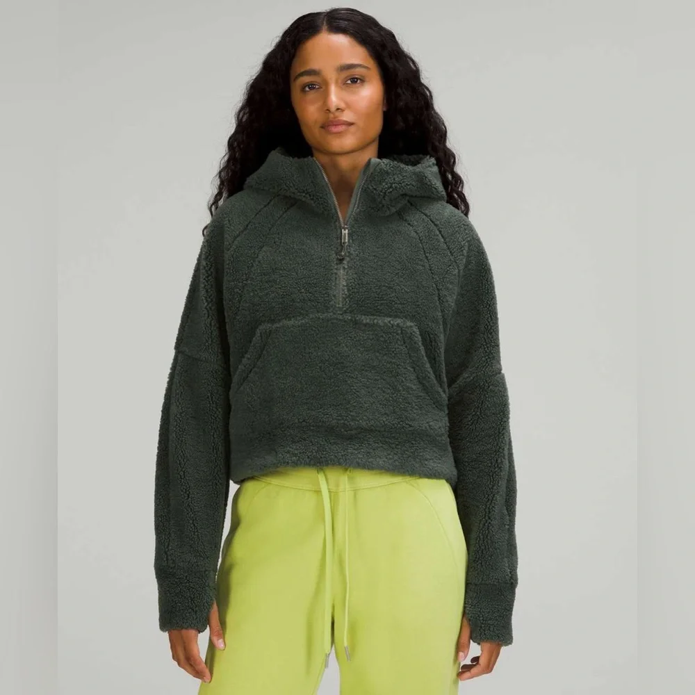 Lululemon Scuba Textured Sherpa Half-Zip Fleece Hoodie - Size M/L - Picture 1 of 10